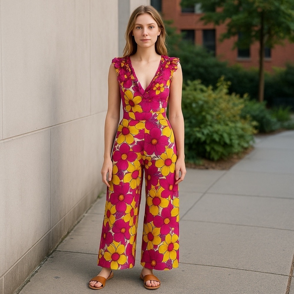 Feather & Find Boho Luxe Bewitched Floral Jumpsuit